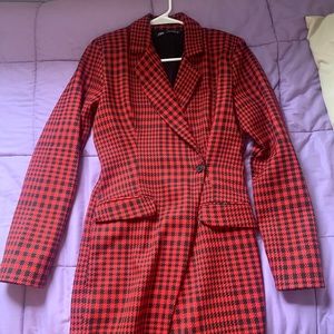 *Worn Once* Zara Houndstooth Jumpsuit Dress